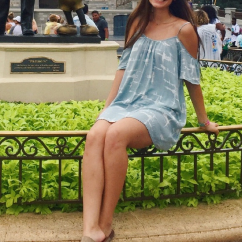 Blue and white tie dye dress